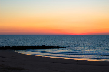 Fototapeta premium Sunset. Cádiz beach in the evening. Cádiz. Picture taken – February 10, 2018.