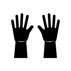 pair gloves cleaning rubber equipment vector illustration black and white design