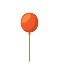 orange balloon ornament decoration icon vector illustration