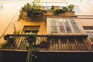 Facade. Traditional buildings of Cádiz. Cádiz. Picture taken – February 10, 2018. © Ekaterina