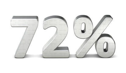 72 prozent symbol 3d silver struktur