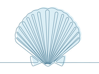 Seashell Continuous Line Vector