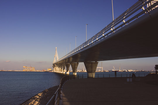Bridge. New bridge in the port. Cádiz. Picture taken – February 10, 2018.