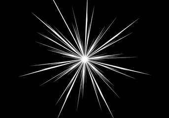 Abstract radial black line zoom star for cartoon comic background vector illustration.