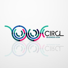 Abstract swirl lines symbol, circle logo icon