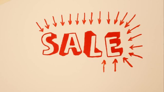 writing sale in stop motion animation