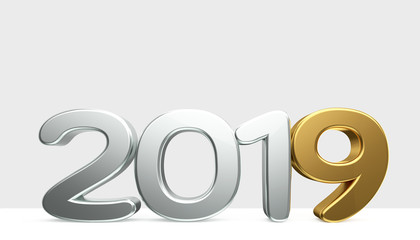 2019 bold letters 3d rendering