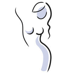 contour image of naked woman