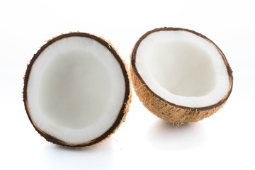 Fototapeta na wymiar coconuts isolated on the white
