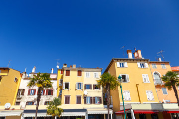 Colorful facade of an old house in Rovinj
