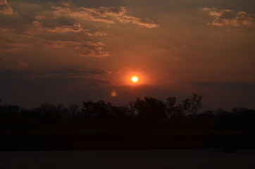 The African sunset. Zambia