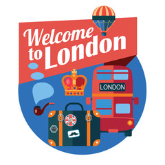 welcome to London vector color badge