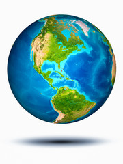 Bahamas on Earth with white background