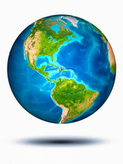 Haiti on Earth with white background