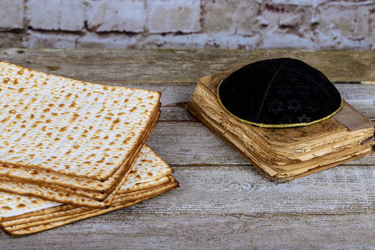 Jewish ritual holiday food unleavened bread Matza bread for passover celebration