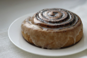 Cake on a white plate.