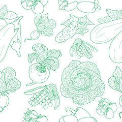 seamless pattern of various doodles