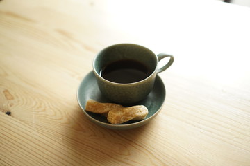 コーヒー、お茶うけ、きなこ