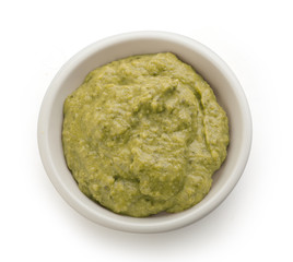 Pesto sauce in the gravy boat