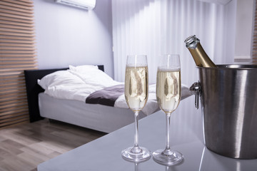 Close-up Of Two Champagne Glasses