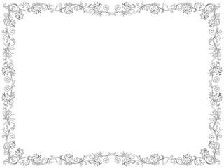 Floral frame with flowers as a greeting card