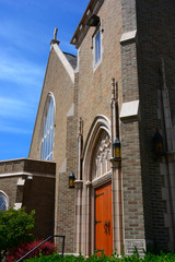 Gothic Church in Bellingham, WA on Sunny Day