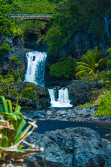 Fototapeta na wymiar Waterfall scene on Maui