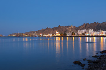 Mutrah skyline in Muscat Oman 