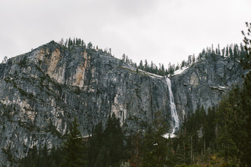 Yosemite mountain and water fall