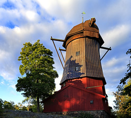 Stockholm, Sweden - Prince Eugens Waldemarsudde park on the Djurgarden Island - historic windmill