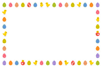 イースターのフレーム　卵とヒヨコ © harako