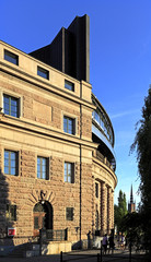Stockholm, Sweden - Old town quarter Gamla Stan with House of Parliament