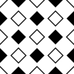 White and black geometric ornament. Seamless pattern