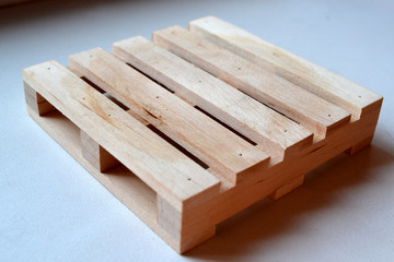 Wooden pallet on the white background.
