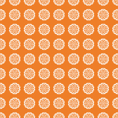 Orange and white floral seamless pattern