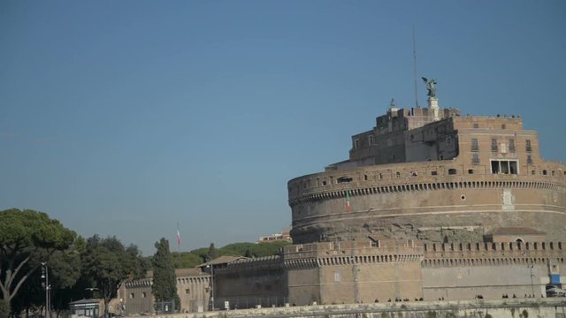 Saint angel castle castel sant angelo and bridge ponte sant angelo over the tiber river