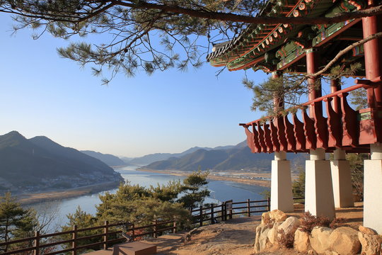 한국의 임경대 풍경