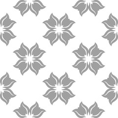 Obraz premium Gray floral seamless pattern on white background