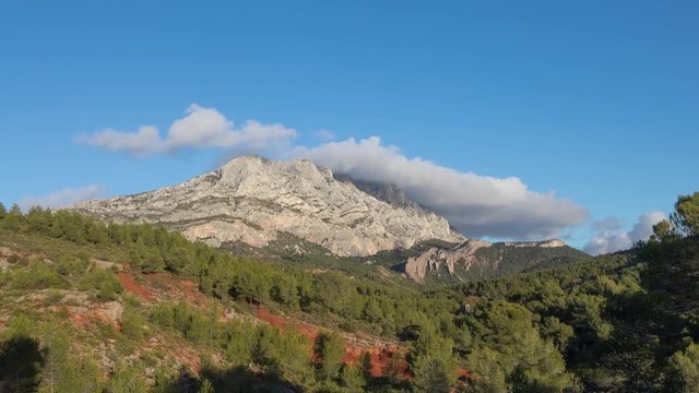 Montagne Sainte-Victoire - a limestone mountain ridge in the south of France close to Aix-en-Provence
