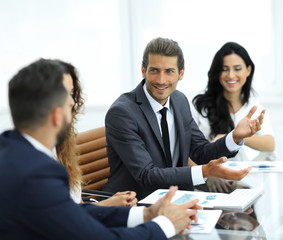 employees discuss work issues