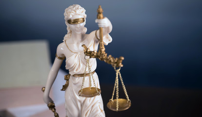 Law and Justice concept. Old Library