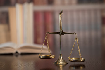 Law and Justice concept. Old Library