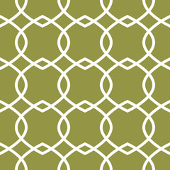 Naklejka premium Olive green and white geometric ornament. Seamless pattern