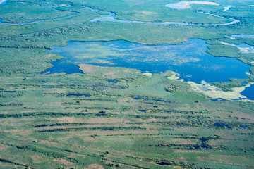 Danube Delta Aerial View over Unique Nature