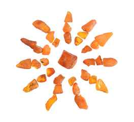 Amber stone in sun shine shape