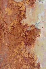 Cracked and peeling paint old wall background. Classic grunge texture.