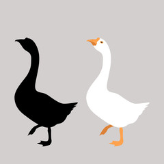 goose  vector illustration flat style front side black