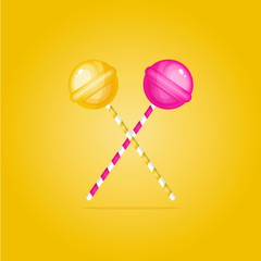 Pink and Yellow Lollipop