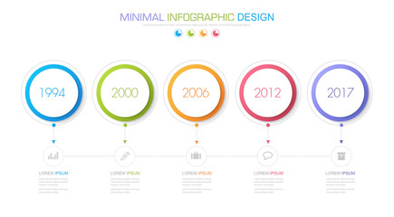 Infographic Elements with business icon on full color background circle process or steps and options workflow diagrams,vector design element eps10 illustration