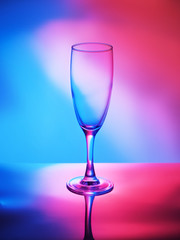 Glass of wine on a bright contrasting background